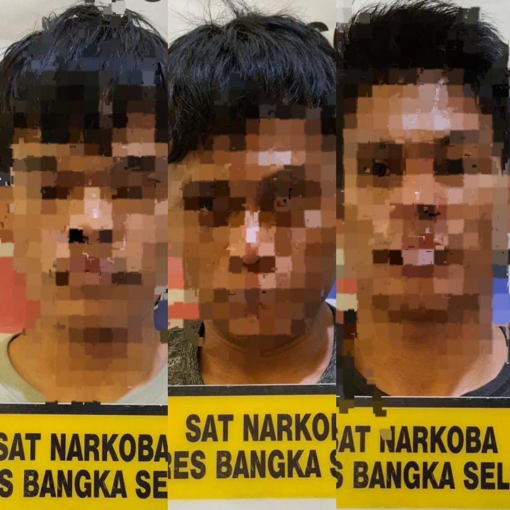  Sat ResNarkoba Polres Basel Ringkus 3 Pengedar Sabu, Akui Mau Jual Sabu ke Penambang TI di Laut Sukadamai