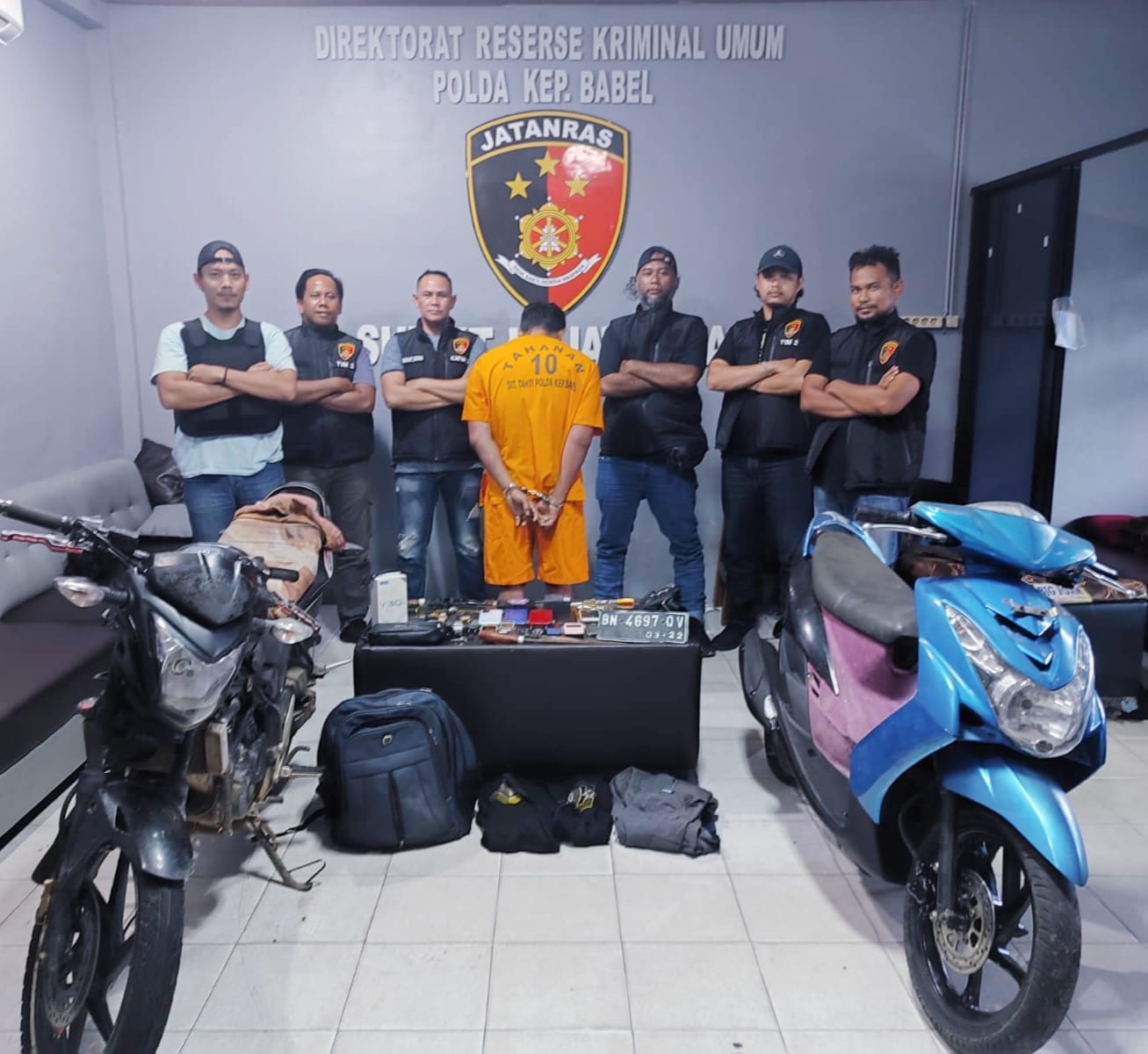 Beben Diringkus Tim Jatanras Polda Babel Usai Lancarkan Aksi Pencurian 2 TKP Di Kabupaten Bangka